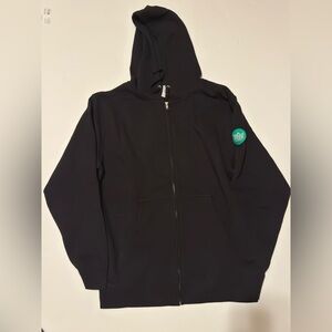 Whole Foods Market official apparel Black Zip-Up Hoodie with Logo Medium